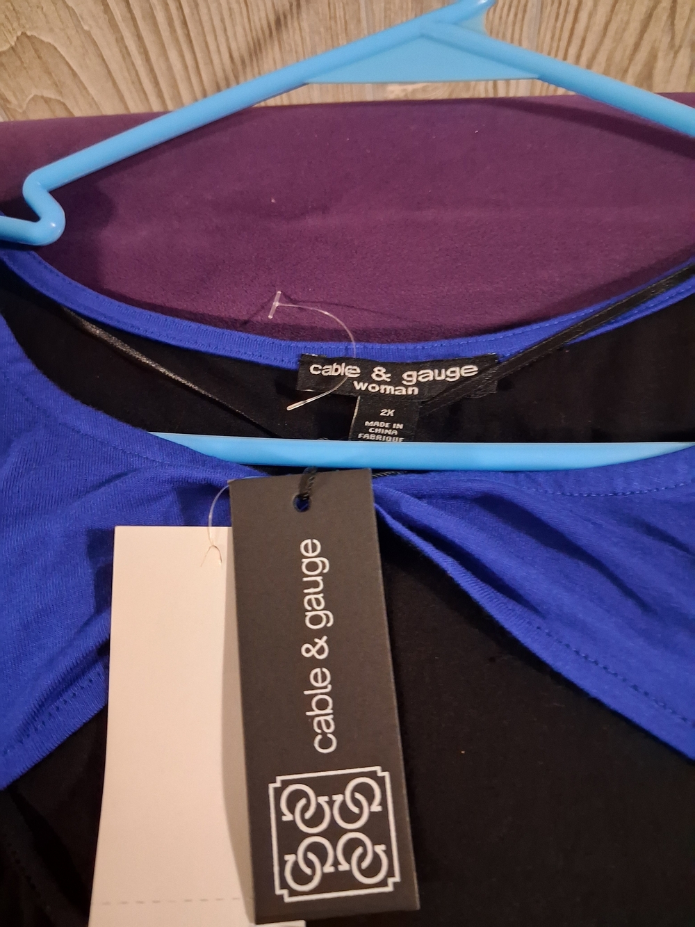 Cable & Gauge Woman Royal Blue Scoop Neck Top